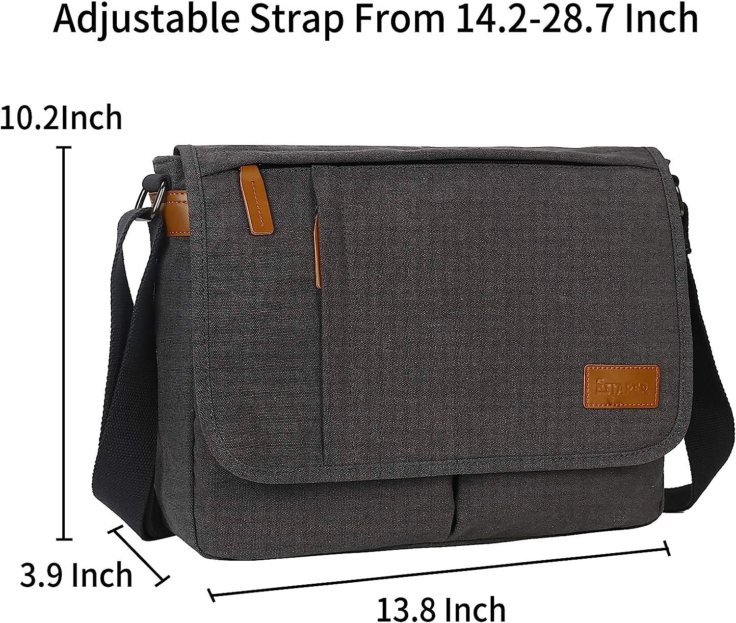 Estarer Messenger Bags for Men Women,13-14 Inch Laptop Water Resistant Shoulder Crossbody Bookbag Canvas Satchel - Image 6